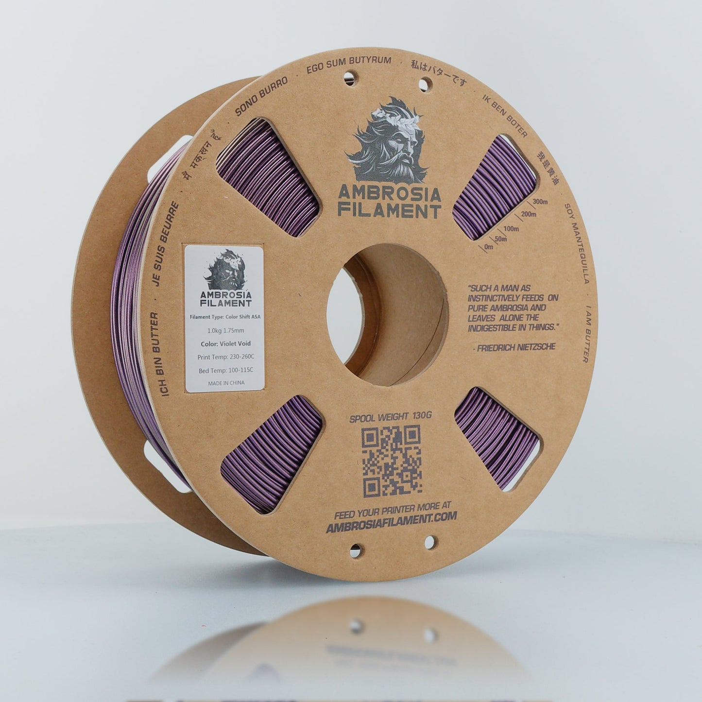 AMBROSIA Dolos Color Shifting ASA Filament of the Gods - 1KG Bambu AMS Friendly Cardboard Spools Premium 3D Printing Filament West3D Printing