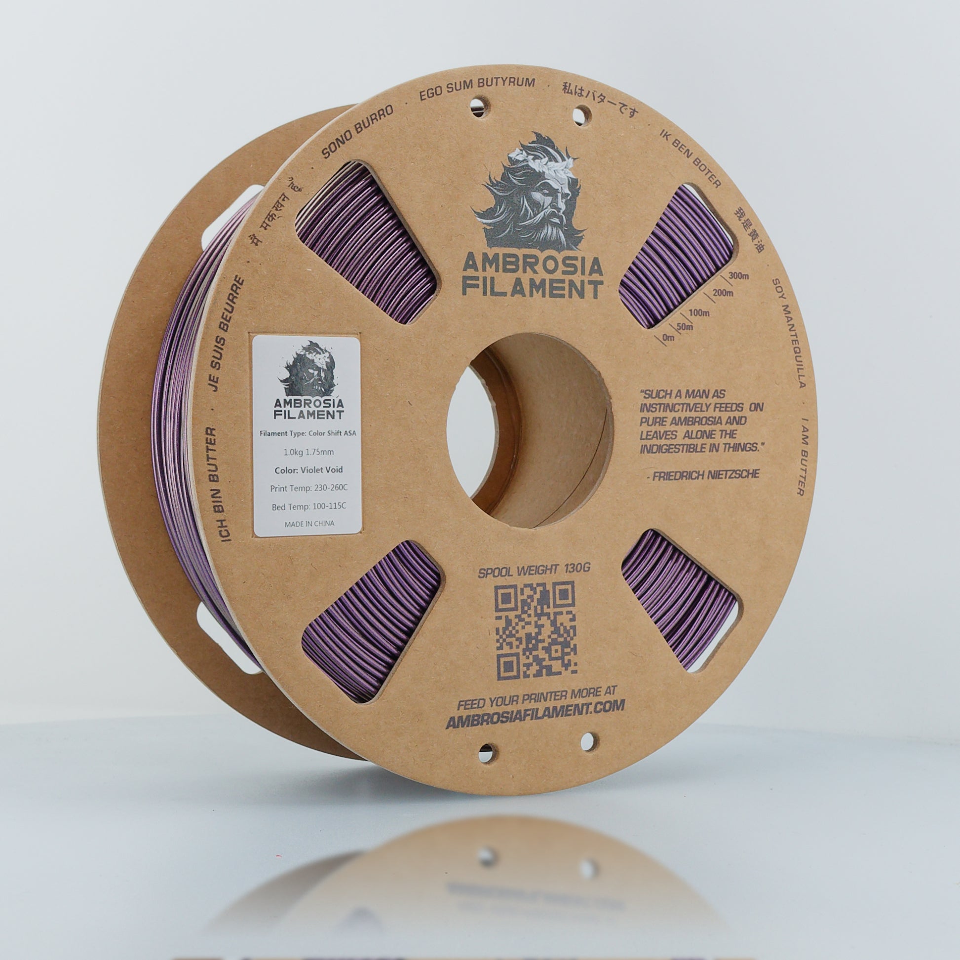 AMBROSIA Dolos Color Shifting ASA Filament of the Gods - 1KG Bambu AMS Friendly Cardboard Spools Premium 3D Printing Filament West3D Printing