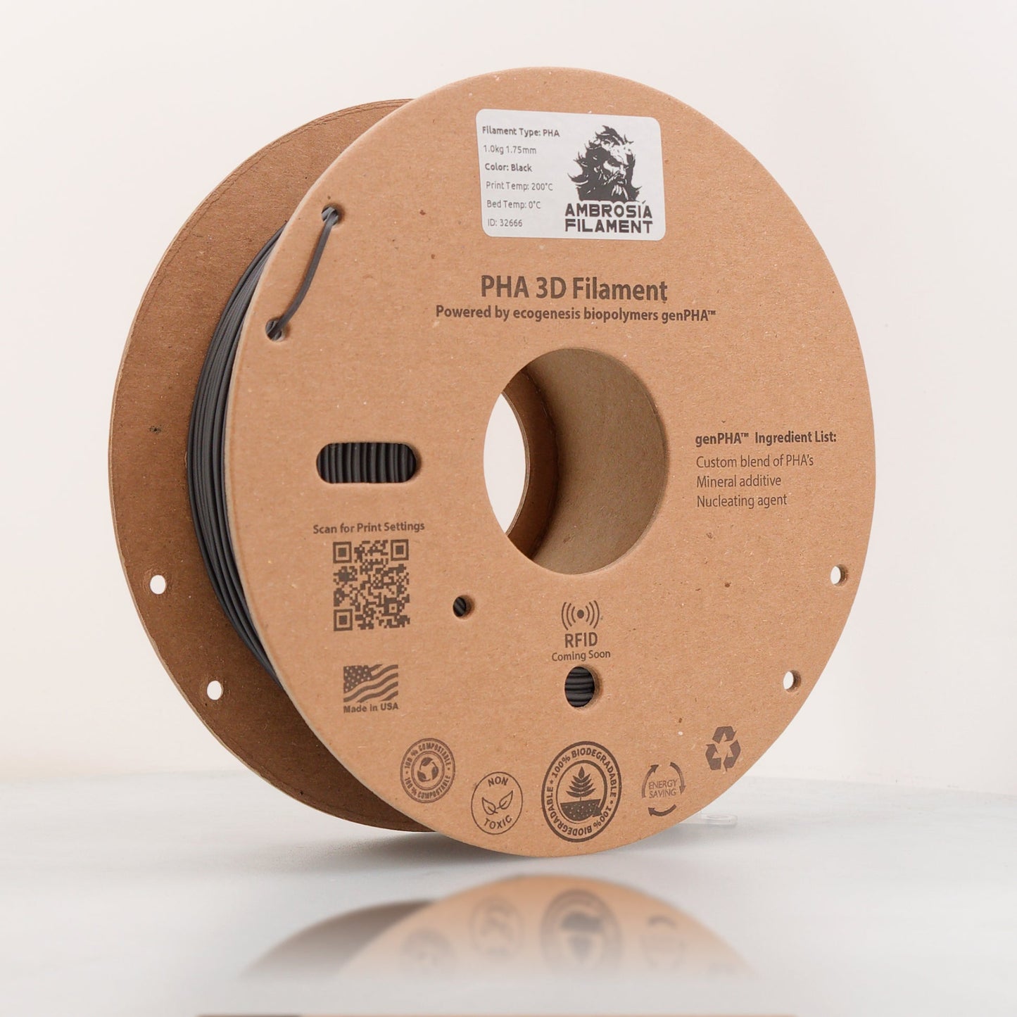 Ambrosia PHA Filament 1KG 1.75mm - Earth Friendly Filament for Everyone   Filament   3DPrintiverse.com