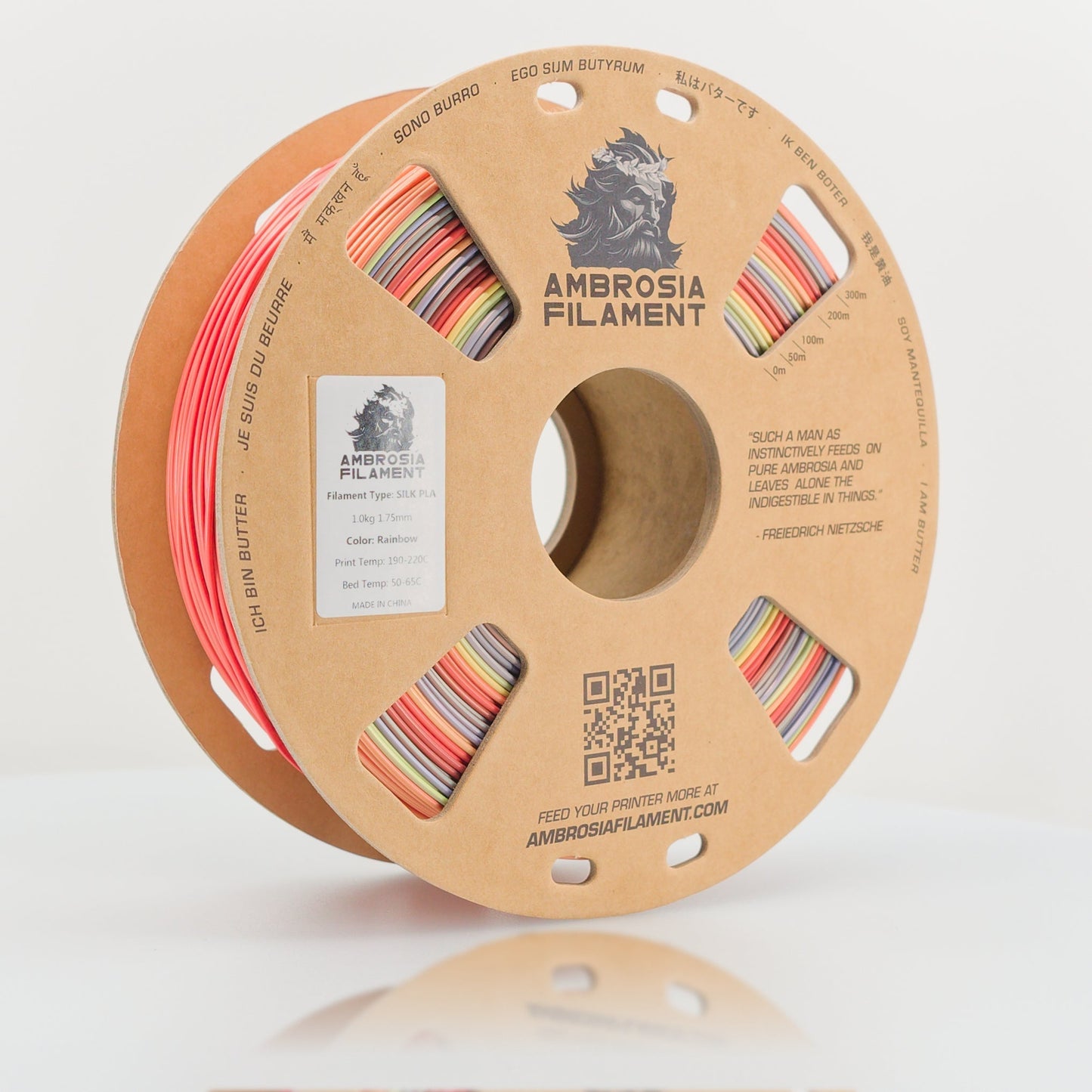AMBROSIA PLA Filament of the Gods - 1KG Bambu AMS Friendly Cardboard Spools Premium 3D Printing Filament West3D Printing