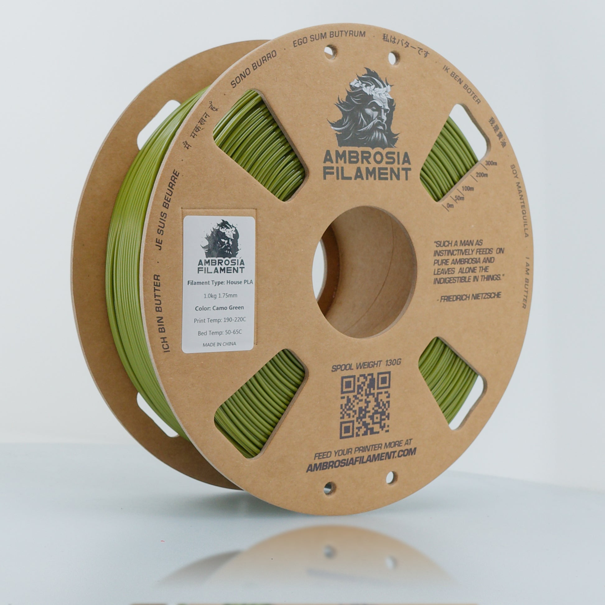AMBROSIA PLA Filament of the Gods - 1KG Bambu AMS Friendly Cardboard Spools Premium 3D Printing Filament West3D Printing