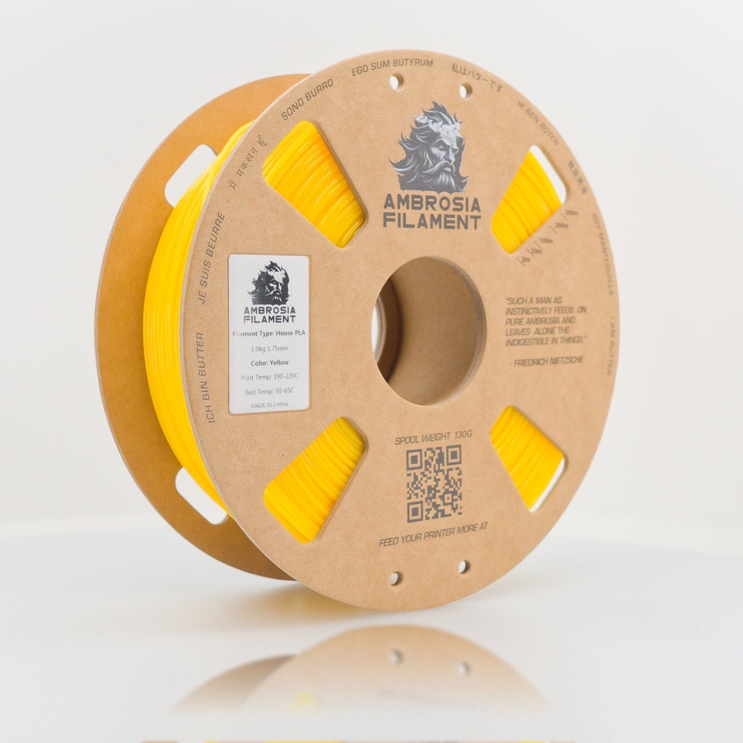 AMBROSIA PLA Filament of the Gods - 1KG Bambu AMS Friendly Cardboard Spools Premium 3D Printing Filament West3D Printing