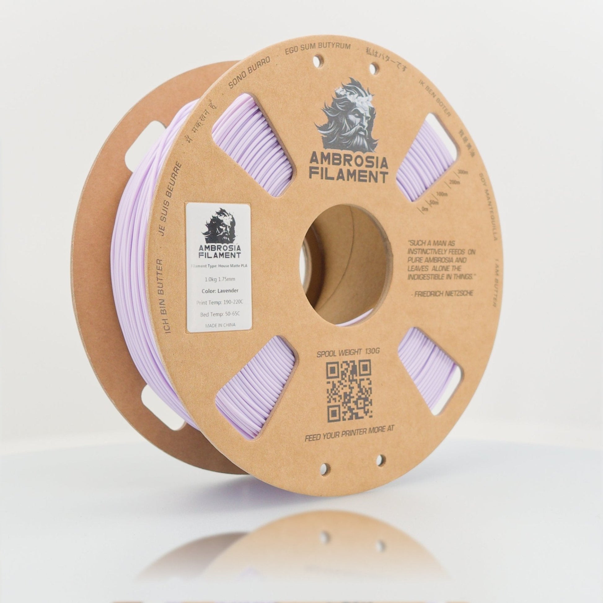 AMBROSIA PLA Filament of the Gods - 1KG Bambu AMS Friendly Cardboard Spools Premium 3D Printing Filament West3D Printing