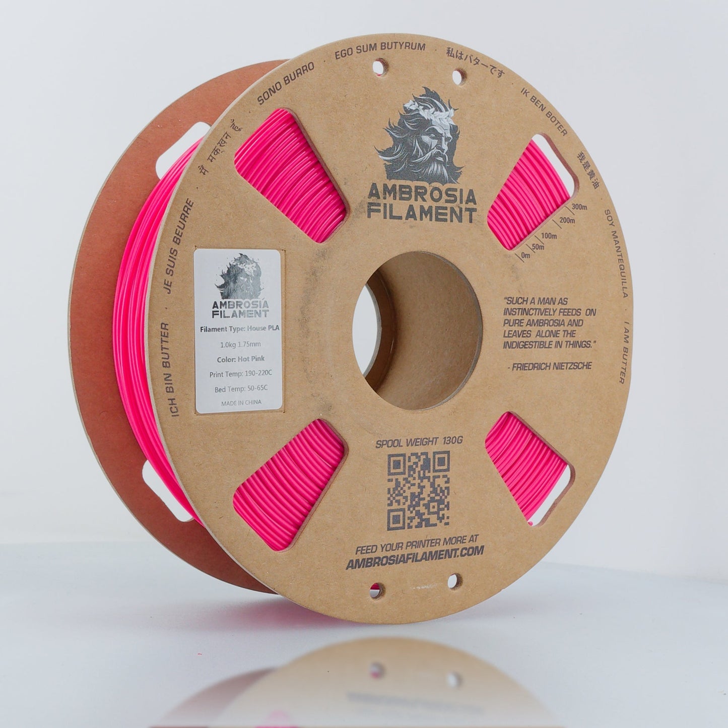 AMBROSIA PLA Filament of the Gods - 1KG Bambu AMS Friendly Cardboard Spools Premium 3D Printing Filament West3D Printing
