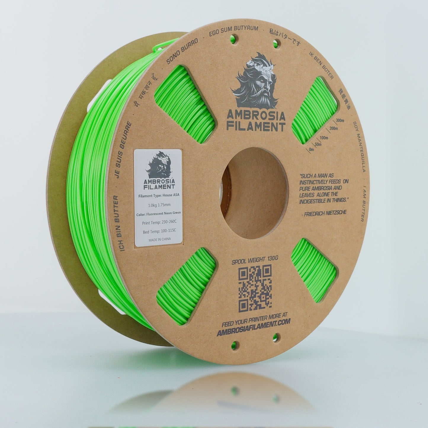 AMBROSIA PLA Filament of the Gods - 1KG Bambu AMS Friendly Cardboard Spools Premium 3D Printing Filament West3D Printing