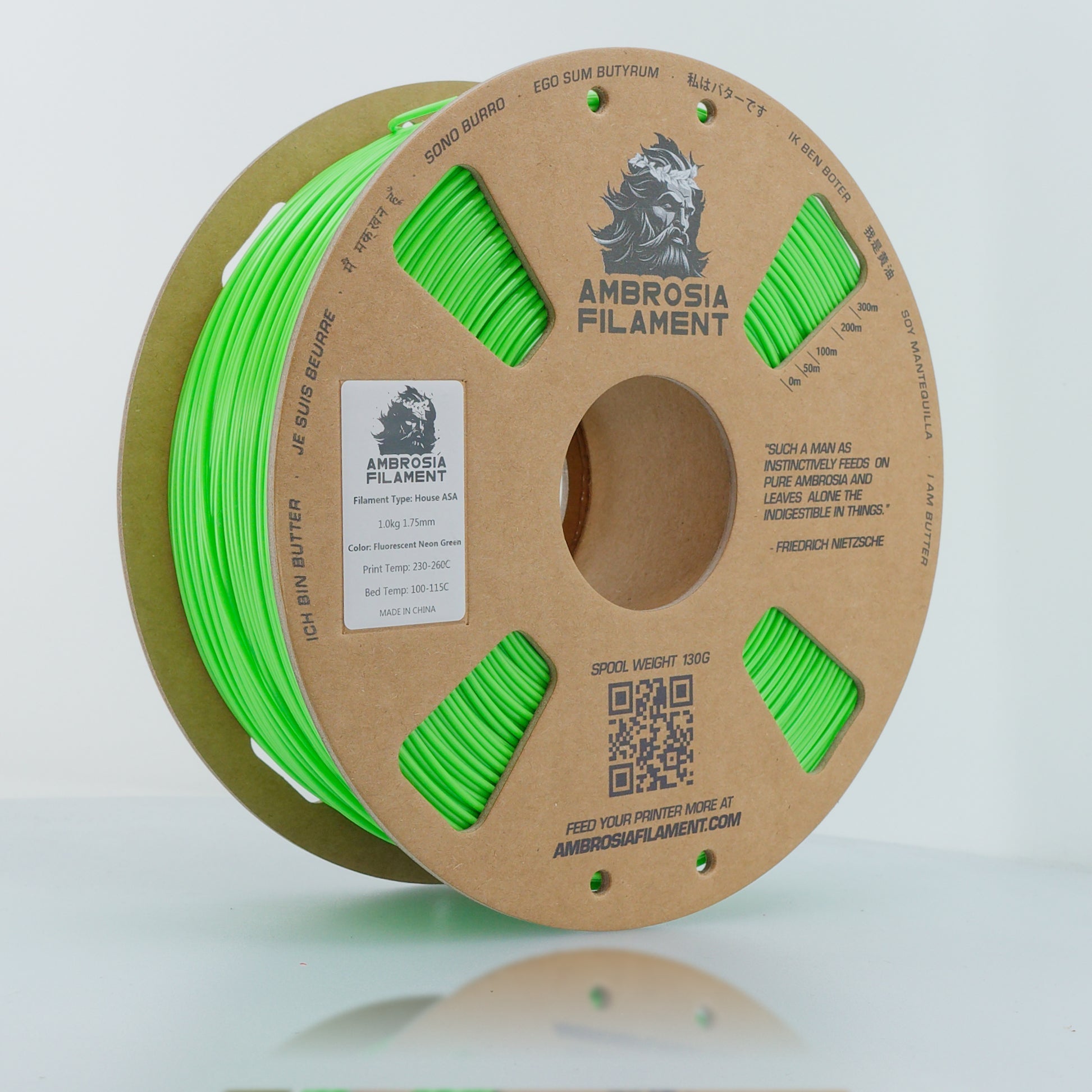 AMBROSIA PLA Filament of the Gods - 1KG Bambu AMS Friendly Cardboard Spools Premium 3D Printing Filament West3D Printing