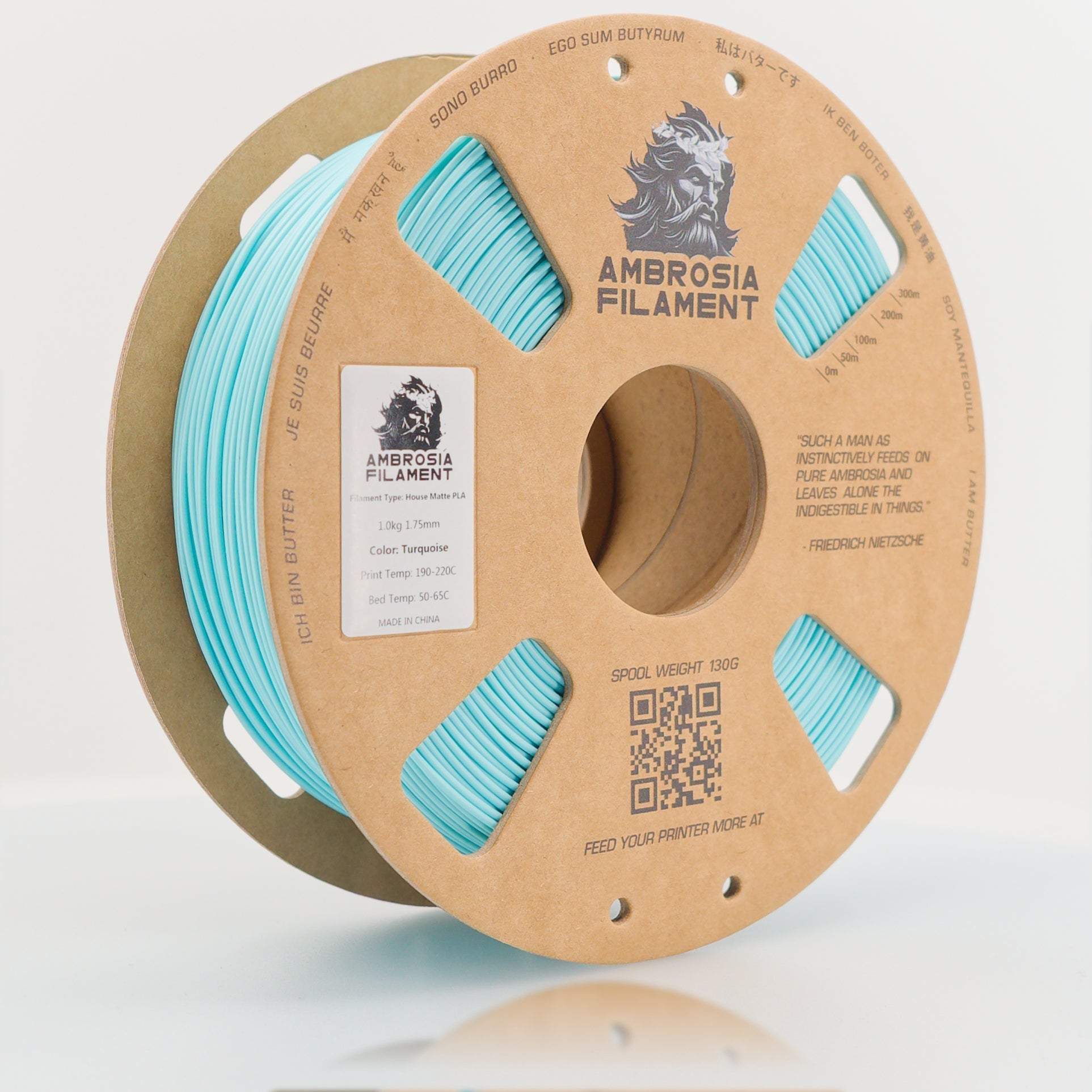 AMBROSIA PLA Filament of the Gods - 1KG Bambu AMS Friendly Cardboard Spools Premium 3D Printing Filament West3D Printing