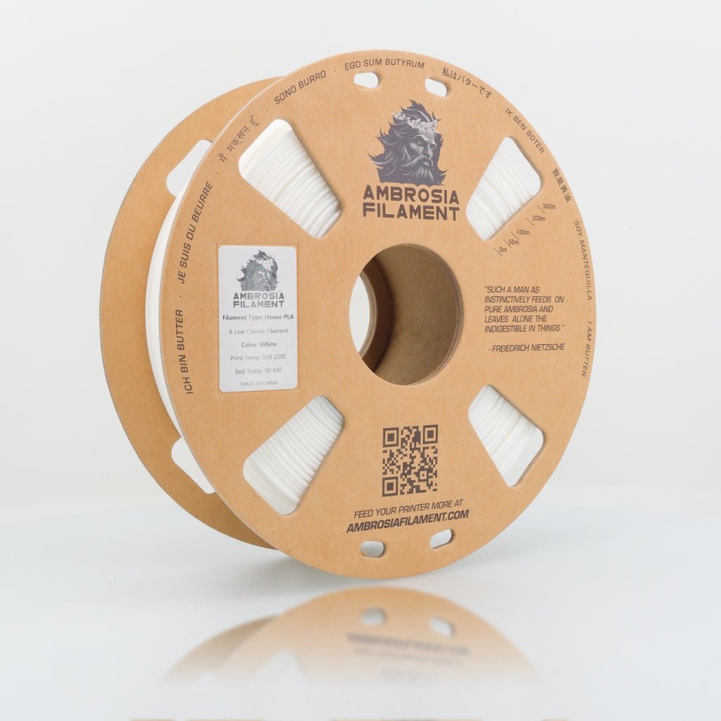 AMBROSIA PLA Filament of the Gods - 1KG Bambu AMS Friendly Cardboard Spools Premium 3D Printing Filament West3D Printing