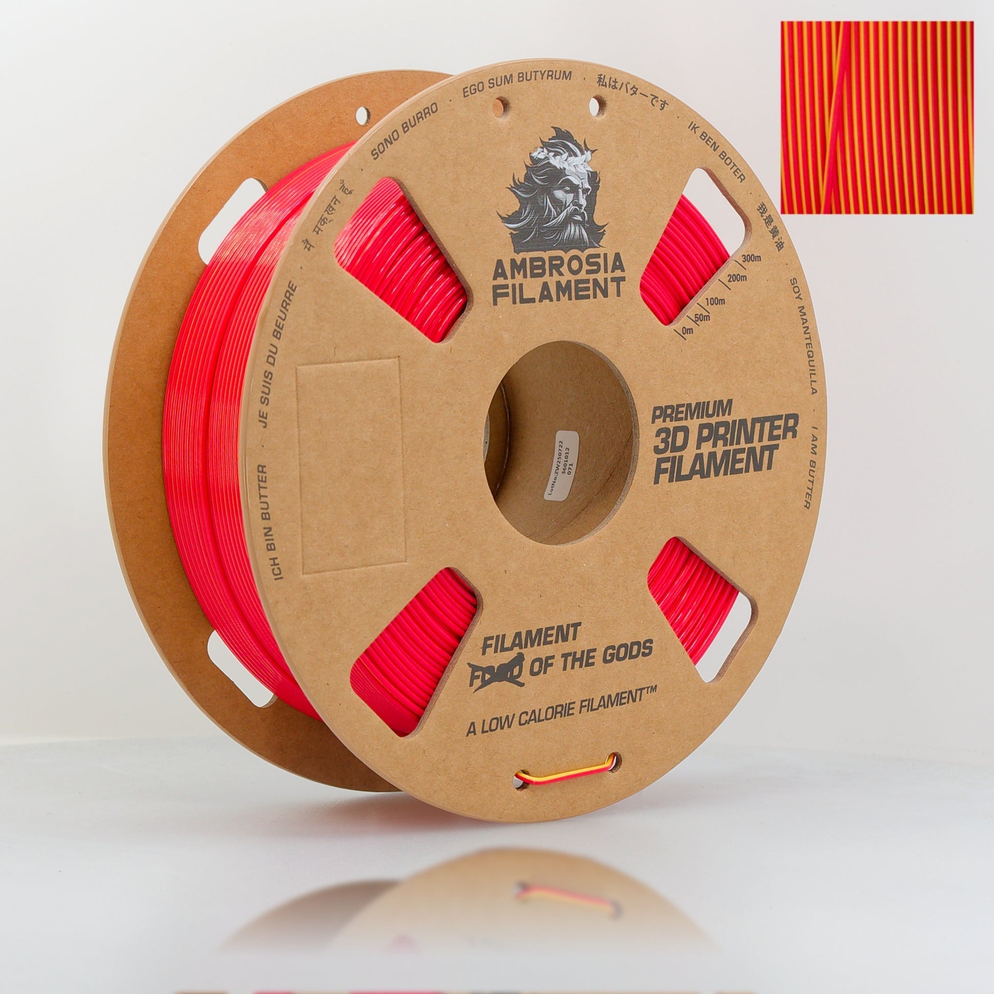 AMBROSIA SILK PLA Filament of the Gods - 1KG Bambu AMS Friendly Cardboard Spools Premium 3D Printing Filament   Filament   3DPrintiverse.com