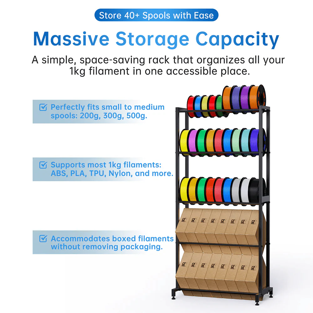 Biqu Panda Filament Storage Feed Rack 5-tier holds 40+ 1kg spools   3D Printer Accessories   3DPrintiverse.com