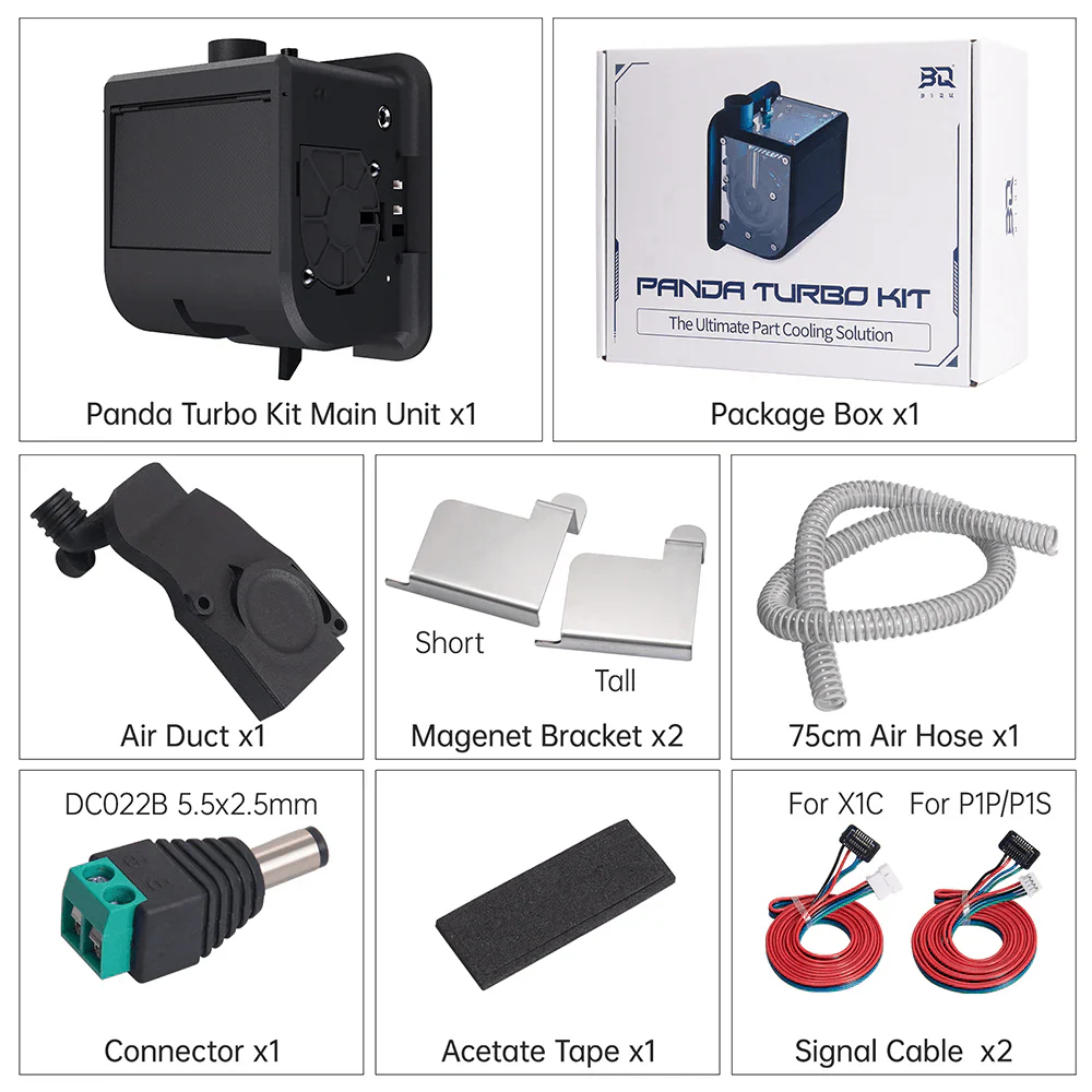Biqu Panda Turbo - Turbo Fan Upgrade for Exceptional Part Cooling for Bambu P1 and X1 Series Printers   Fans   3DPrintiverse.com