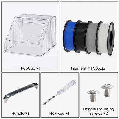 Biqu PopCap Tophat / Lid Enclosure for the Snapmaker U1 - with 4 Bonus Rolls of Filament