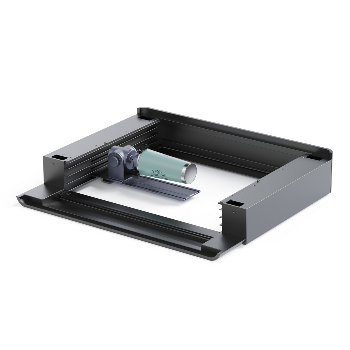 LX2 Riser Base with Rotary Extension engraving a tumbler