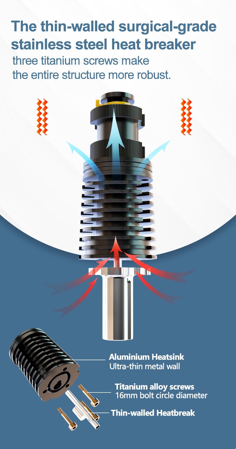 Phaetus Rapido (Rapido 2) Hot End (Hotend) - UHF / HF Standard and Plus (104NT and PT1000) West3D Printing
