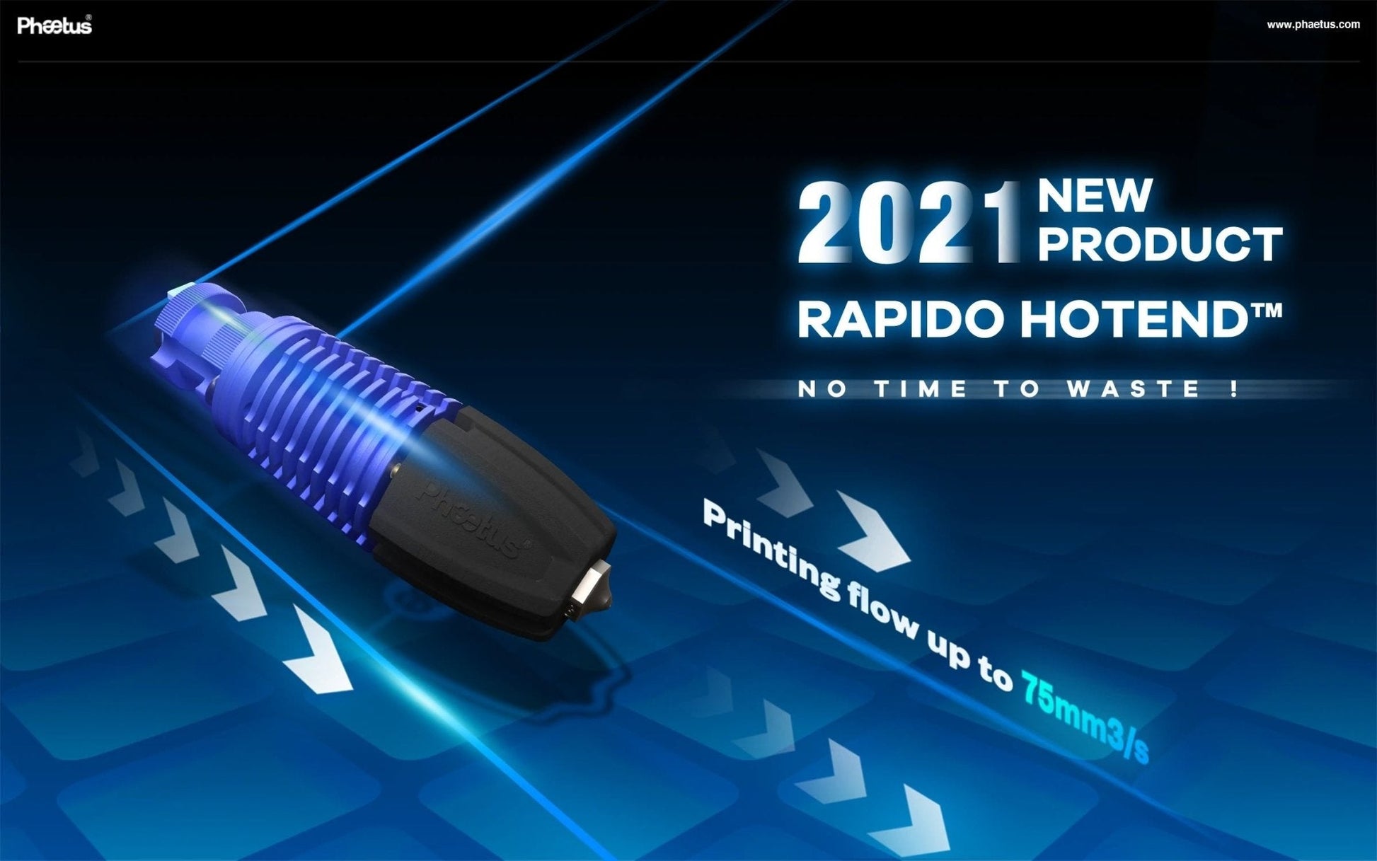 Phaetus Rapido (Rapido 2) Hot End (Hotend) - UHF / HF Standard and Plus (104NT and PT1000) West3D Printing