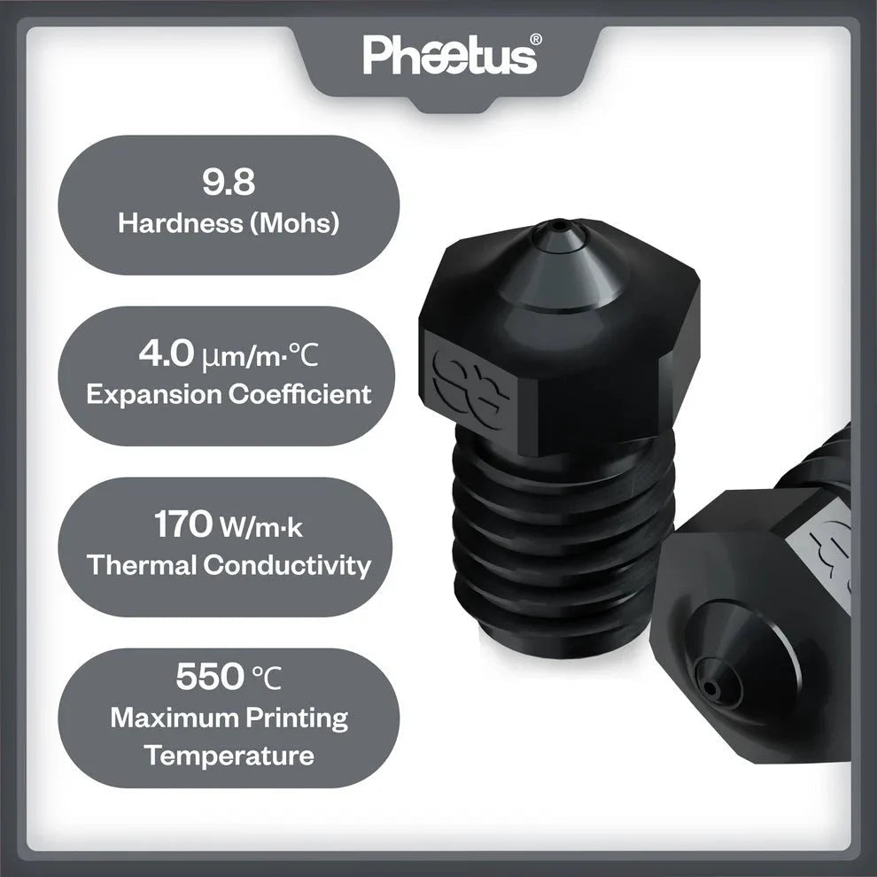 Silicon Carbide Nozzle V6 Style by Phaetus West3D Printing