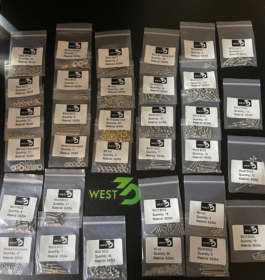 West3D Stainless Steel Fastener Kit for Micron (BDF) West3D Printing